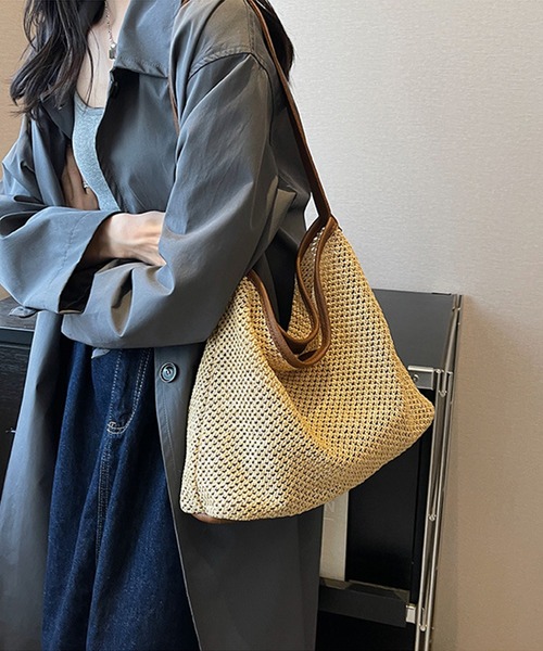 aimoha（アイモハ）の「大容量　手編みトートバッグ（かごバッグ・レディース・ホワイト/ブラウン/ブラック・FREE）」の20枚目の写真