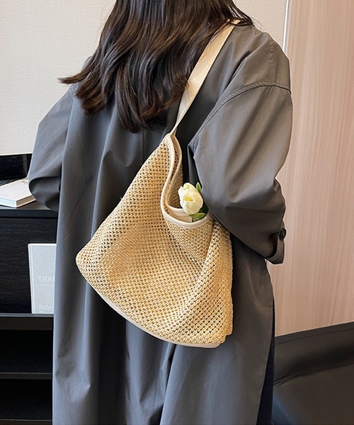 aimoha（アイモハ）の「大容量　手編みトートバッグ（かごバッグ・レディース・ホワイト/ブラウン/ブラック・FREE）」の21枚目の写真