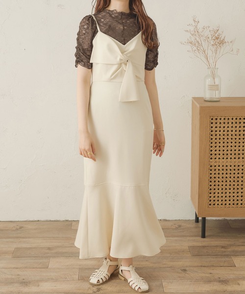 Ambre Neige（アンブルネージュ）の「シアーシャーリングレーストップス／【WEB/EC限定商品】（シャツ/ブラウス・レディース・アイボリー/ダークブラウン・FREE）」の16枚目の写真