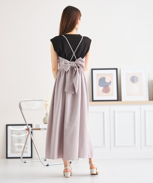 acro（アクロ）の「バックリボンフレアキャミワンピース/AC3418（ワンピース・レディース・ブラック/ピンク・ﾌﾘ-）」の13枚目の写真