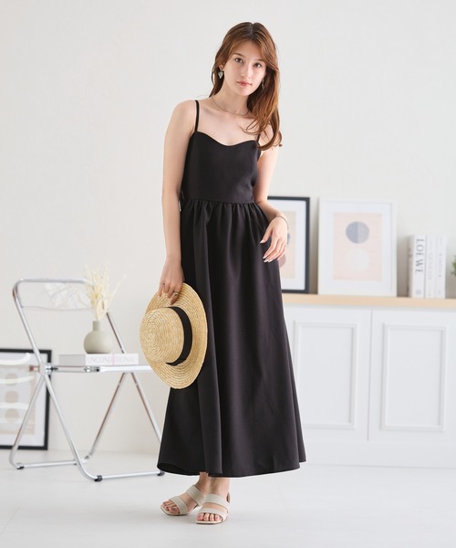 acro（アクロ）の「バックリボンフレアキャミワンピース/AC3418（ワンピース・レディース・ブラック/ピンク・ﾌﾘ-）」の7枚目の写真