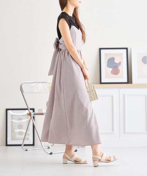 acro（アクロ）の「バックリボンフレアキャミワンピース/AC3418（ワンピース・レディース・ブラック/ピンク・ﾌﾘ-）」の12枚目の写真