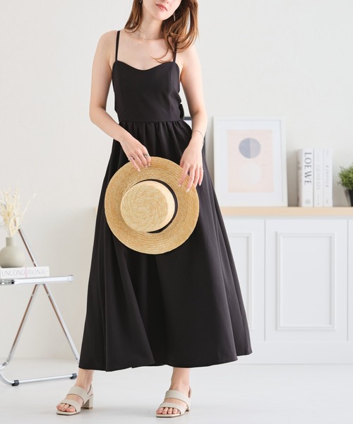 acro（アクロ）の「バックリボンフレアキャミワンピース/AC3418（ワンピース・レディース・ブラック/ピンク・ﾌﾘ-）」の6枚目の写真