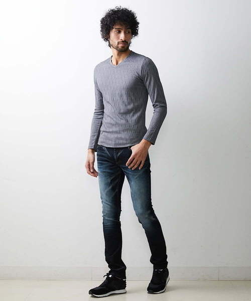 MICHEL KLEIN HOMME   （ミッシェルクランオム）の「《日本製》オリジナルボタニカル柄カットソー（Tシャツ/カットソー・メンズ・ブルー/グレー/ホワイト/ダークグレー・X-LARGE/LARGE/MEDIUM）」の16枚目の写真