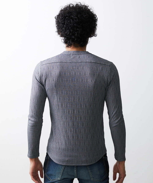 MICHEL KLEIN HOMME   （ミッシェルクランオム）の「《日本製》オリジナルボタニカル柄カットソー（Tシャツ/カットソー・メンズ・ブルー/グレー/ホワイト/ダークグレー・X-LARGE/LARGE/MEDIUM）」の14枚目の写真