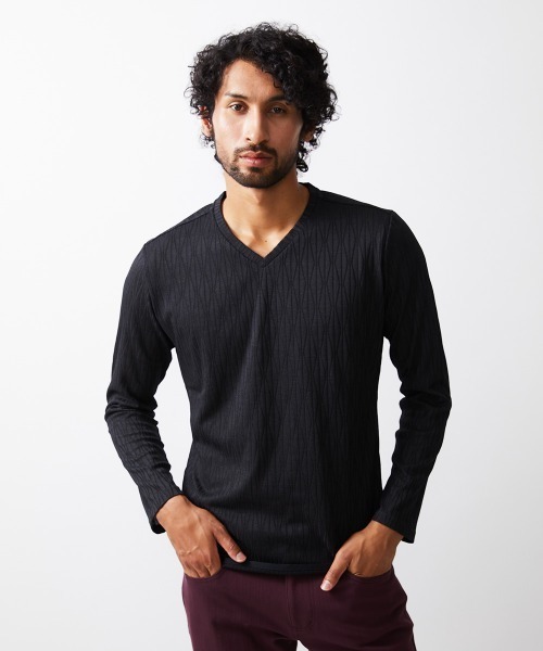 MICHEL KLEIN HOMME   （ミッシェルクランオム）の「《日本製》オリジナルボタニカル柄カットソー（Tシャツ/カットソー・メンズ・ブルー/グレー/ホワイト/ダークグレー・X-LARGE/LARGE/MEDIUM）」の3枚目の写真