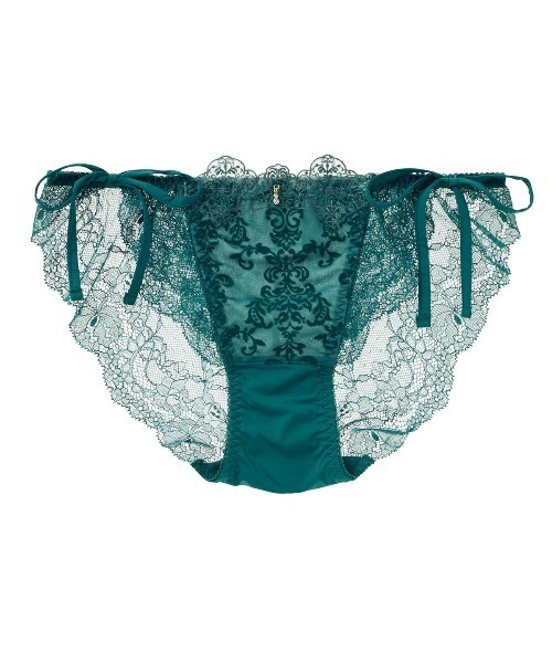 tutuanna（チュチュアンナ）の「ショーツレディース [グラマジック・寄せる]ダマスクドールヒモショーツ（ショーツ・レディース・ブラック/サックスブルー/ピンク/グレー/グリーン・L/M）」の4枚目の写真