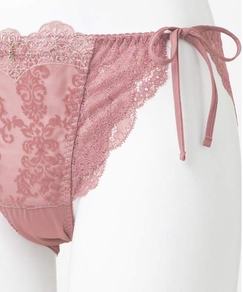 tutuanna（チュチュアンナ）の「ショーツレディース [グラマジック・寄せる]ダマスクドールヒモショーツ（ショーツ・レディース・ブラック/サックスブルー/ピンク/グレー/グリーン・L/M）」の9枚目の写真