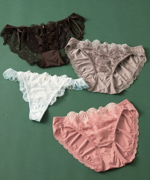 tutuanna（チュチュアンナ）の「ショーツレディース [グラマジック・寄せる]ダマスクドールヒモショーツ（ショーツ・レディース・ブラック/サックスブルー/ピンク/グレー/グリーン・L/M）」の16枚目の写真
