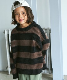 PAIRMANON STREET | 【PAIRMANON STREET】太ボーダー ローゲージ オーバーサイズ ニット(ニット/セーター)