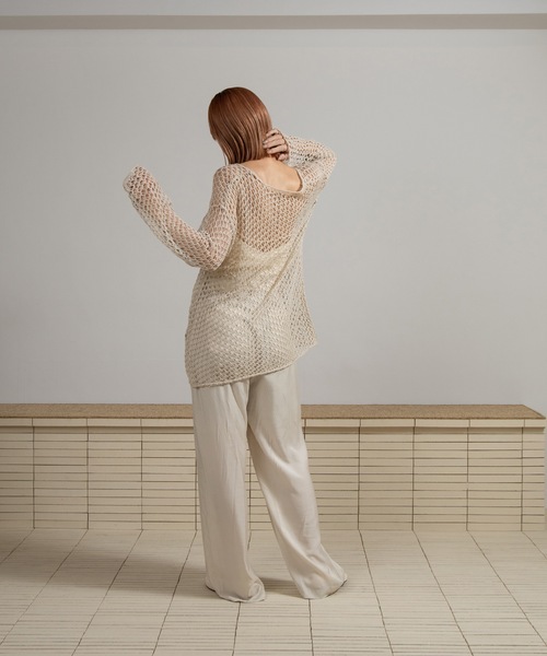 Amiur(エミレ)の「smooth mesh tops / スムースメッシュトップス(Tシャツ/カットソー・レディース・アイボリー/グリーン系その他/ブラック/ピンク・FREE)」の14枚目の写真