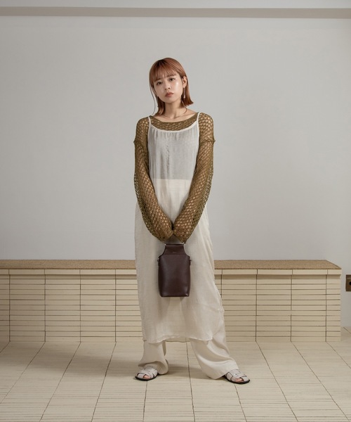 Amiur(エミレ)の「smooth mesh tops / スムースメッシュトップス(Tシャツ/カットソー・レディース・アイボリー/グリーン系その他/ブラック/ピンク・FREE)」の18枚目の写真
