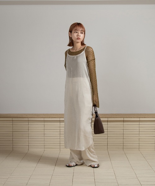 Amiur(エミレ)の「smooth mesh tops / スムースメッシュトップス(Tシャツ/カットソー・レディース・アイボリー/グリーン系その他/ブラック/ピンク・FREE)」の17枚目の写真