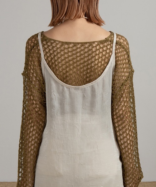 Amiur(エミレ)の「smooth mesh tops / スムースメッシュトップス(Tシャツ/カットソー・レディース・アイボリー/グリーン系その他/ブラック/ピンク・FREE)」の20枚目の写真