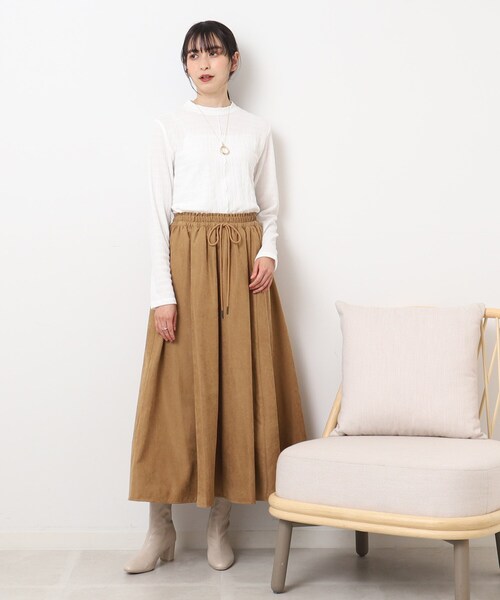 DRESKIP（ドレスキップ）の「◆3シーズン活躍！ しぼしぼハイネックトップス（Tシャツ/カットソー・レディース・オフホワイト/ブルー/ライトグレー/ブラック・02/04/03）」の5枚目の写真