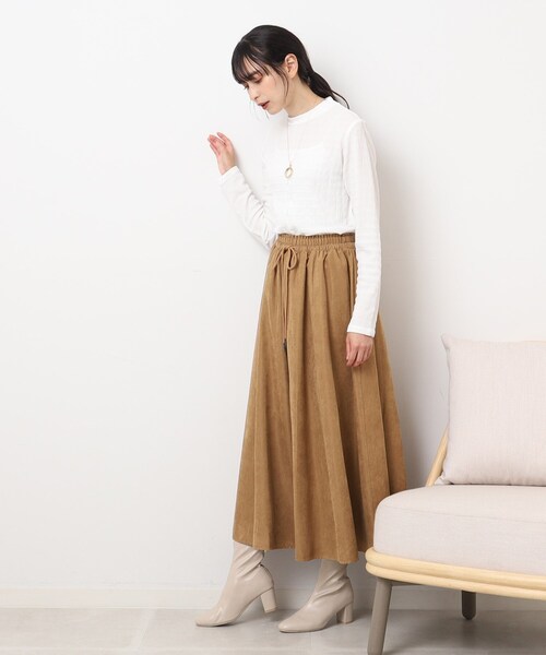 DRESKIP（ドレスキップ）の「◆3シーズン活躍！ しぼしぼハイネックトップス（Tシャツ/カットソー・レディース・オフホワイト/ブルー/ライトグレー/ブラック・02/04/03）」の6枚目の写真