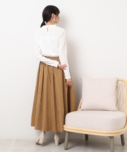 DRESKIP（ドレスキップ）の「◆3シーズン活躍！ しぼしぼハイネックトップス（Tシャツ/カットソー・レディース・オフホワイト/ブルー/ライトグレー/ブラック・02/04/03）」の7枚目の写真