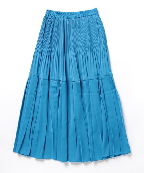 DIARIUM(ディアリウム)の「ダブルプリーツサテンスカート(スカート・レディース・ブルー/レッド/カーキ・M)」の4枚目の写真