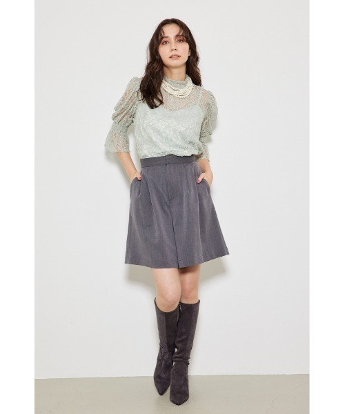 rienda(リエンダ)の「パフスリーブレースブラウス(シャツ/ブラウス・レディース・ブラック/ベージュ/ライトグリーン/ピンク・FREE)」の5枚目の写真