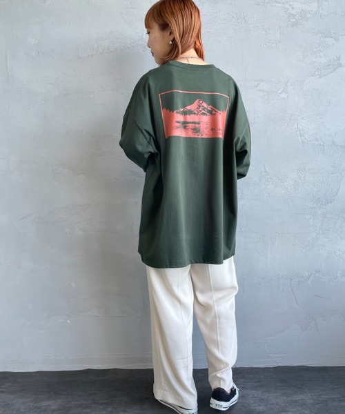 Columbia（コロンビア）の「【WEB限定】[Columbia/コロンビア] Mount Hood バックグラフィック プリントTシャツ（Tシャツ/カットソー・レディース・ダークグリーン/ホワイト/ブラック・M/L）」の6枚目の写真