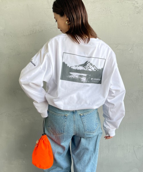 Columbia（コロンビア）の「【WEB限定】[Columbia/コロンビア] Mount Hood バックグラフィック プリントTシャツ（Tシャツ/カットソー・レディース・ダークグリーン/ホワイト/ブラック・M/L）」の8枚目の写真