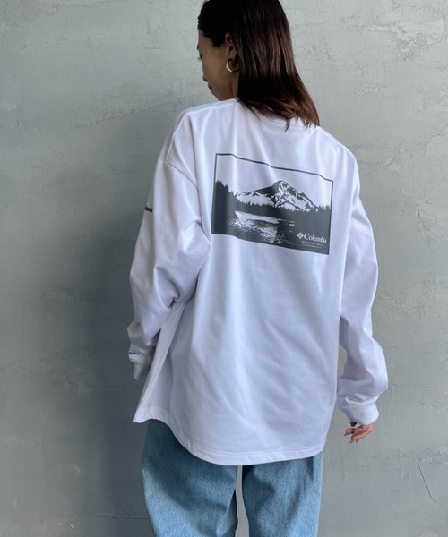 Columbia（コロンビア）の「【WEB限定】[Columbia/コロンビア] Mount Hood バックグラフィック プリントTシャツ（Tシャツ/カットソー・レディース・ダークグリーン/ホワイト/ブラック・M/L）」の13枚目の写真
