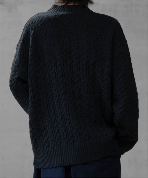 Naive magic（ナイーブマジック）の「【a】ケーブル編み オーバーサイズ パッチワークニット（ニット/セーター・メンズ・マルチ/アイボリー/ブラック・LARGE/MEDIUM）」の19枚目の写真