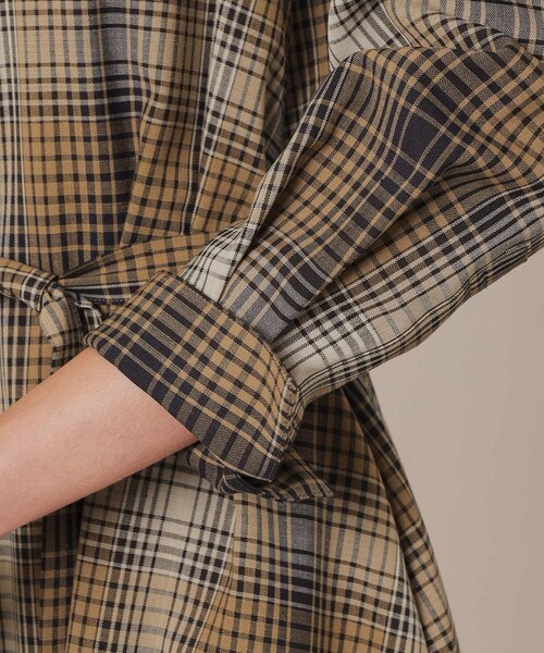 MACKINTOSH LONDON(マッキントッシュ ロンドン)の「オンブレーチェックウールワンピース(ワンピース・レディース・ベージュ系その他・38/40)」の8枚目の写真