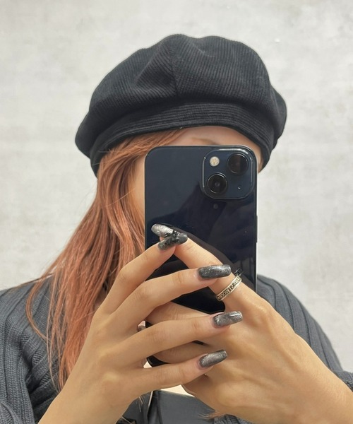 WHO'S WHO gallery（フーズフーギャラリー）の「コーデュロイベレー（ハンチング/ベレー帽・レディース・ブラック/ベージュ・FREE）」の2枚目の写真