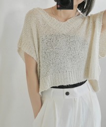 Vネックドロップショルダーベスト / v neck drop shoulder vest