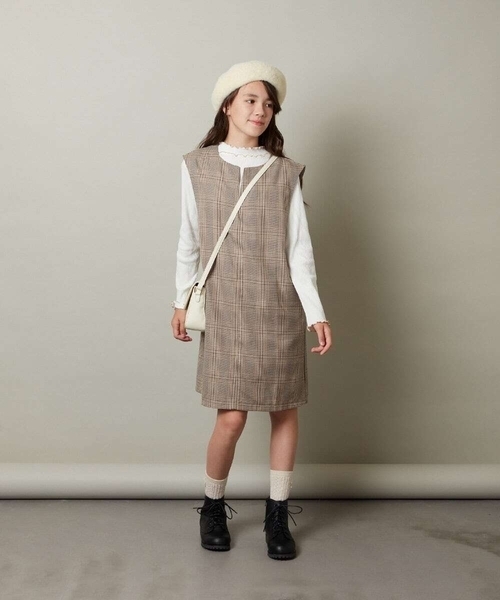 a.v.v（アーヴェヴェ）の「[KIDS]シャギーべレー帽（ハンチング/ベレー帽・キッズ・ベージュ/ライトピンク/ブラック・ONESIZE）」の6枚目の写真