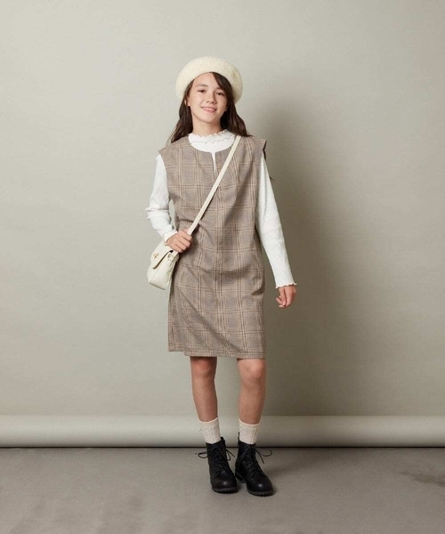 a.v.v（アーヴェヴェ）の「[KIDS]シャギーべレー帽（ハンチング/ベレー帽・キッズ・ベージュ/ライトピンク/ブラック・ONESIZE）」の7枚目の写真