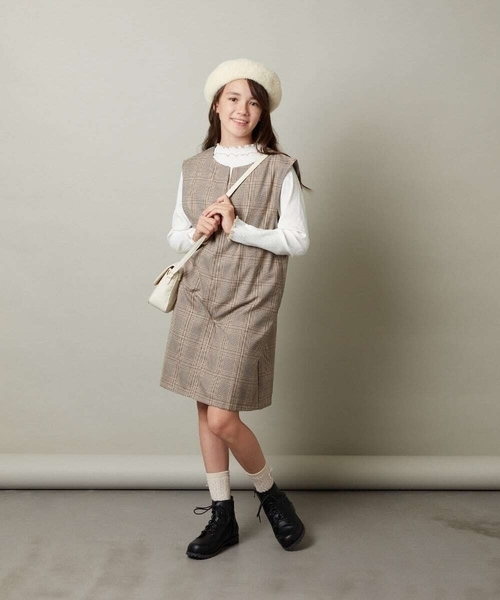 a.v.v（アーヴェヴェ）の「[KIDS]シャギーべレー帽（ハンチング/ベレー帽・キッズ・ベージュ/ライトピンク/ブラック・ONESIZE）」の9枚目の写真