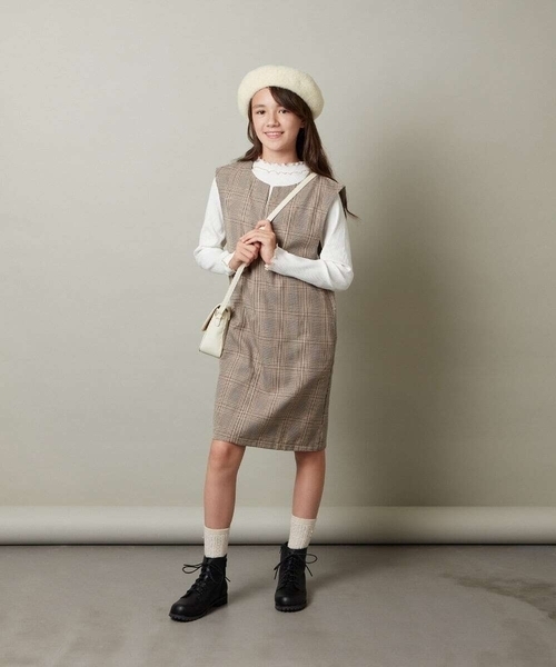 a.v.v（アーヴェヴェ）の「[KIDS]シャギーべレー帽（ハンチング/ベレー帽・キッズ・ベージュ/ライトピンク/ブラック・ONESIZE）」の10枚目の写真