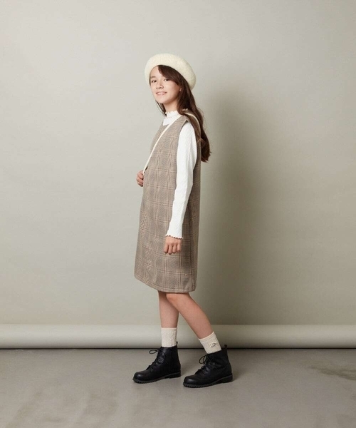 a.v.v（アーヴェヴェ）の「[KIDS]シャギーべレー帽（ハンチング/ベレー帽・キッズ・ベージュ/ライトピンク/ブラック・ONESIZE）」の11枚目の写真