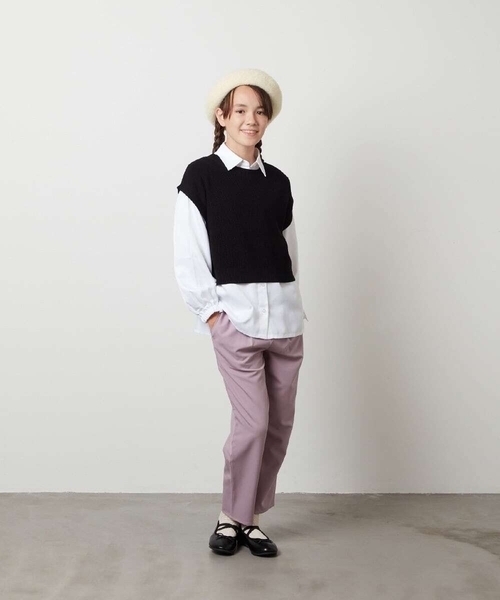 a.v.v（アーヴェヴェ）の「[KIDS]シャギーべレー帽（ハンチング/ベレー帽・キッズ・ベージュ/ライトピンク/ブラック・ONESIZE）」の13枚目の写真