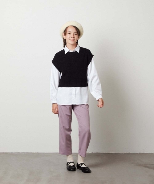 a.v.v（アーヴェヴェ）の「[KIDS]シャギーべレー帽（ハンチング/ベレー帽・キッズ・ベージュ/ライトピンク/ブラック・ONESIZE）」の14枚目の写真