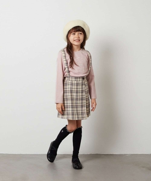 a.v.v（アーヴェヴェ）の「[KIDS]シャギーべレー帽（ハンチング/ベレー帽・キッズ・ベージュ/ライトピンク/ブラック・ONESIZE）」の17枚目の写真