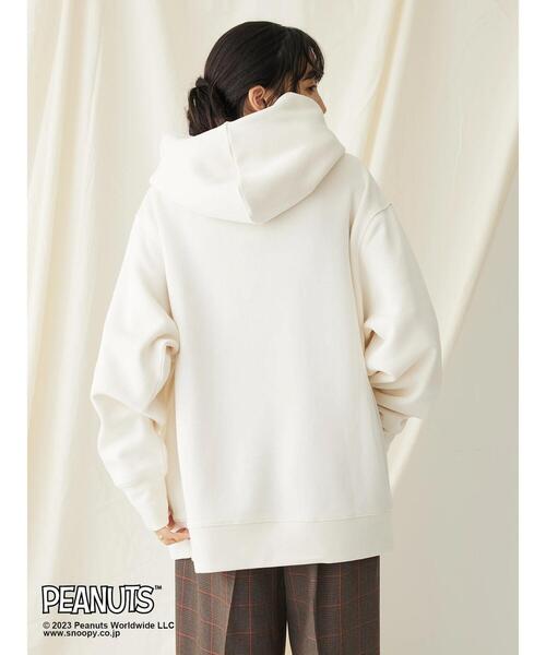 CRAFT STANDARD BOUTIQUE(クラフトスタンダードブティック)の「PEANUTS裏起毛スウェットパーカー(Tシャツ/カットソー・レディース・アイボリー/チャコールグレー・M/L)」の4枚目の写真