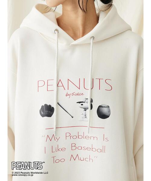 CRAFT STANDARD BOUTIQUE(クラフトスタンダードブティック)の「PEANUTS裏起毛スウェットパーカー(Tシャツ/カットソー・レディース・アイボリー/チャコールグレー・M/L)」の5枚目の写真