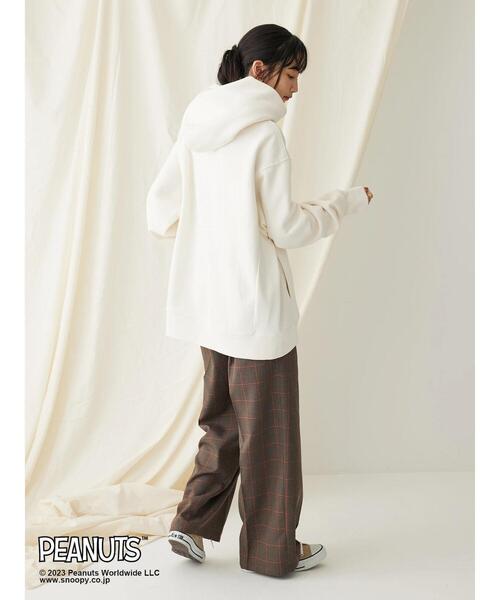 CRAFT STANDARD BOUTIQUE(クラフトスタンダードブティック)の「PEANUTS裏起毛スウェットパーカー(Tシャツ/カットソー・レディース・アイボリー/チャコールグレー・M/L)」の9枚目の写真