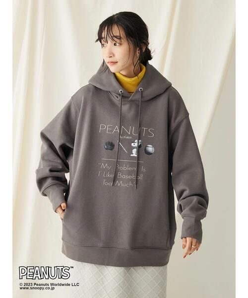 CRAFT STANDARD BOUTIQUE(クラフトスタンダードブティック)の「PEANUTS裏起毛スウェットパーカー(Tシャツ/カットソー・レディース・アイボリー/チャコールグレー・M/L)」の17枚目の写真