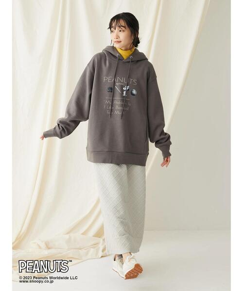 CRAFT STANDARD BOUTIQUE(クラフトスタンダードブティック)の「PEANUTS裏起毛スウェットパーカー(Tシャツ/カットソー・レディース・アイボリー/チャコールグレー・M/L)」の21枚目の写真