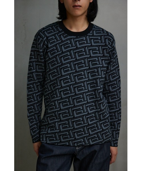 総柄ジャガードニットトップス（ニット/セーター）｜AZUL BY MOUSSY（アズールバイマウジー）