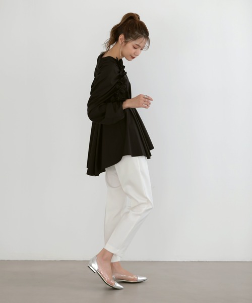 【新品未使用品】Meraki メラキ　ペプラムシアーブラウス 黒　Black ペプラムシアーブラウス（シャツ/ブラウス）｜MERAKI（メラキ