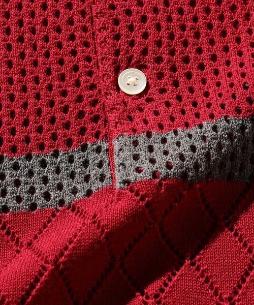 「新品」 BEAMS PLUS ストライプ ニット ポロシャツ 異なる編み地で表現したニットポロシャツ｜BEAMS PLUS（ビームス