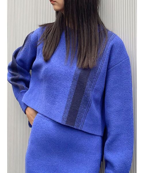 MURUA（ムルーア）の「ループヤーンボトルネックトップス（ニット/セーター・レディース・ブラック/グレー/ブルー/ダークオレンジ・FREE）」の3枚目の写真