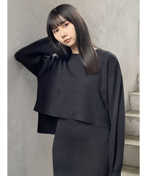 MURUA（ムルーア）の「ループヤーンボトルネックトップス（ニット/セーター・レディース・ブラック/グレー/ブルー/ダークオレンジ・FREE）」の22枚目の写真