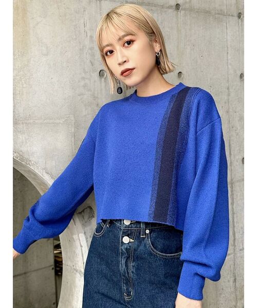 MURUA（ムルーア）の「ループヤーンボトルネックトップス（ニット/セーター・レディース・ブラック/グレー/ブルー/ダークオレンジ・FREE）」の20枚目の写真