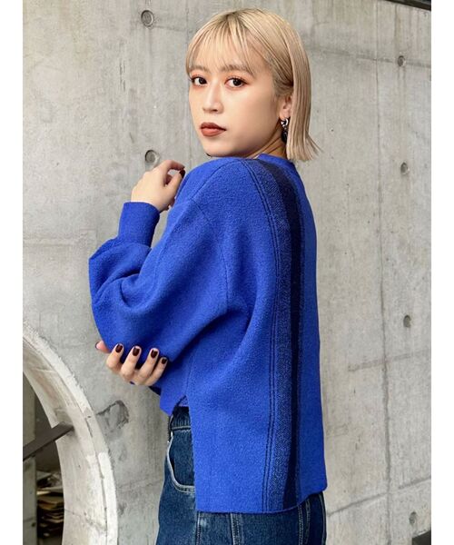 MURUA（ムルーア）の「ループヤーンボトルネックトップス（ニット/セーター・レディース・ブラック/グレー/ブルー/ダークオレンジ・FREE）」の18枚目の写真